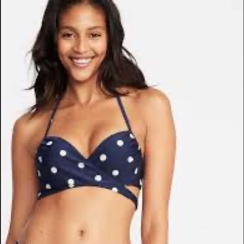 NEW OLD NAVY Blue and White Polka Dot Swimsuit